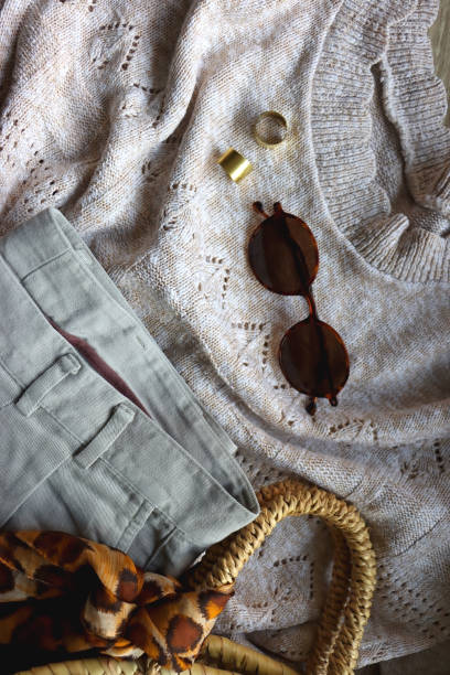 istock Neutral Sweater, Pants and Various Accessories 1482792580