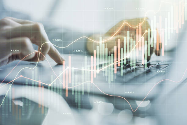 istock Multi exposure of abstract financial diagram with hand typing on computer keyboard on background, banking and accounting concept 1482793491