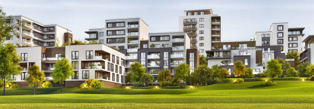 istock Modern residential buildings 1482796544