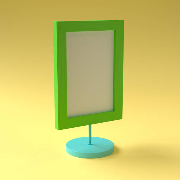 istock Poster Sign Stand. Floor Standing Display Isolated on Yellow Background 1482797867