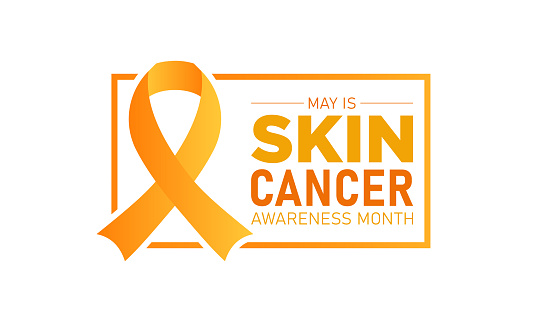 Skin cancer awareness month is observed every year in may. May is melanoma and skin cancer awareness month. Vector template for banner, greeting card, poster with background. Vector illustration.