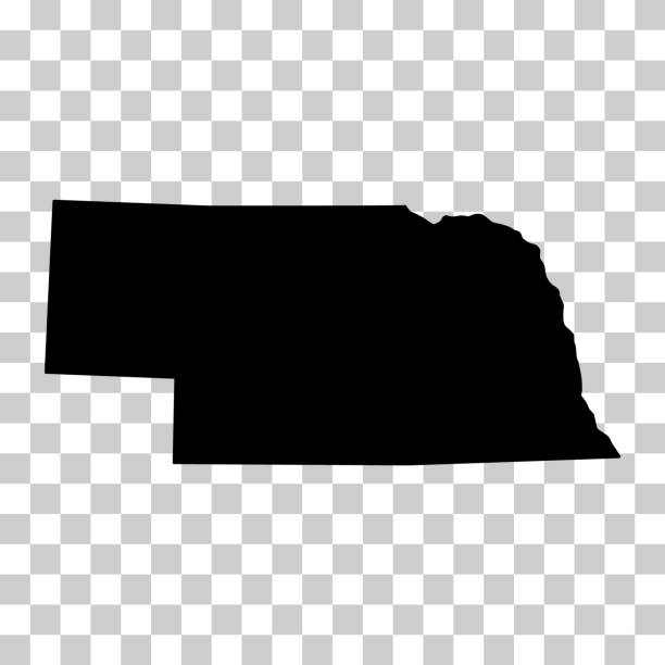 ilustrações de stock, clip art, desenhos animados e ícones de nebraska map shape, united states of america. flat concept icon symbol vector illustration - nebraska omaha nebraska map lincoln nebraska