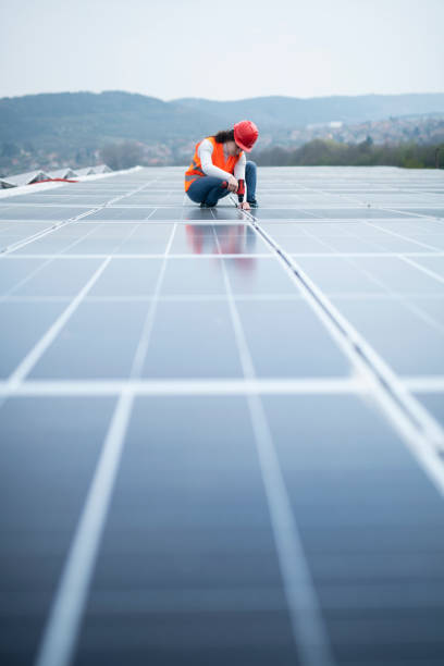 istock Installation of solar panels sysytem. 1482800827