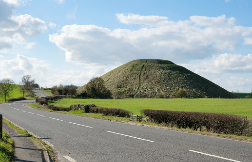 Silbury Hill, Wiltshire, UK.  Silbury is the largest prehistoric, manmade structure in Europe