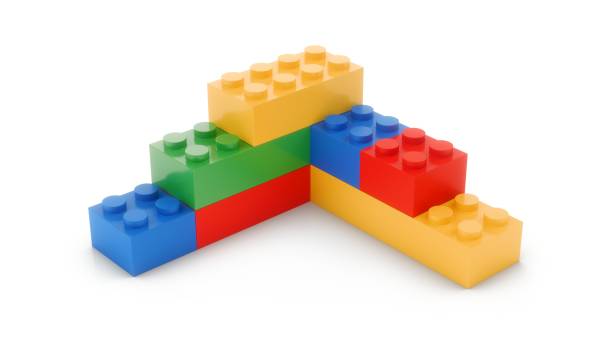 istock 3D Rendering Colorful Toy Bricks Isolated on white Background 1482803419