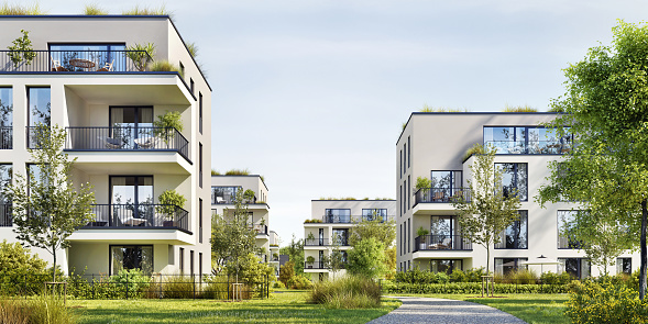 Modern new apartment buildings in Berlin, Germany