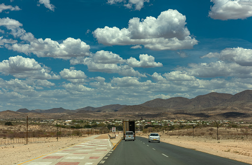 The B2 national road near Usakos, Erongo Region, Namibia