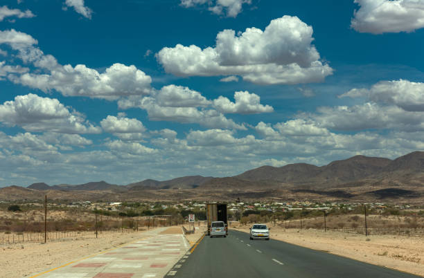 The B2 national road near Usakos, Erongo Region, Namibia stock photo