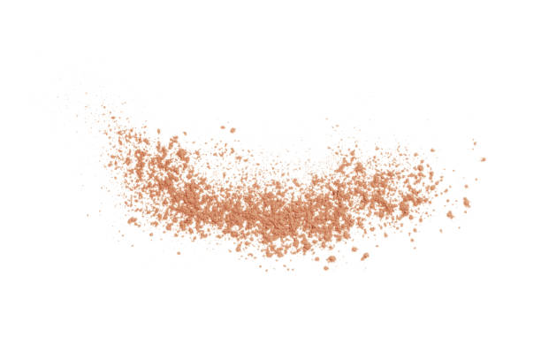 istock Powder and for the face scattered. Powder texture on a white background. 1482810367