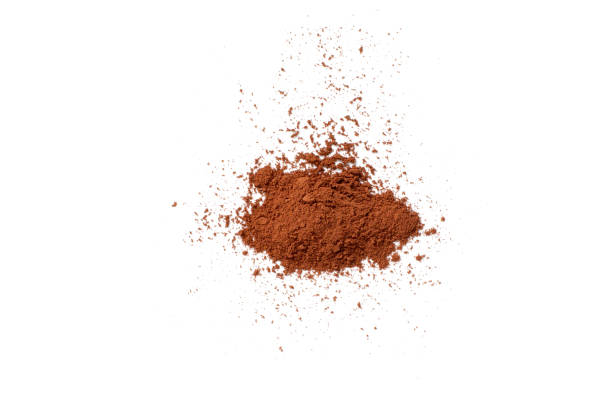 istock Bronzer or dark eye shadow for a scattered face. Powder texture on a white background. 1482810535