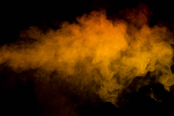 istock Orange and red steam on a black background. 1482810584
