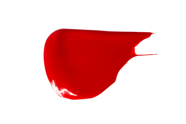 istock Smear of lipstick, lip gloss, paint, red. Isolated on a white background. 1482812428