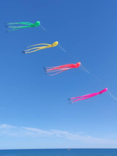 istock Colorful kites in the shape of octopus 1482816678