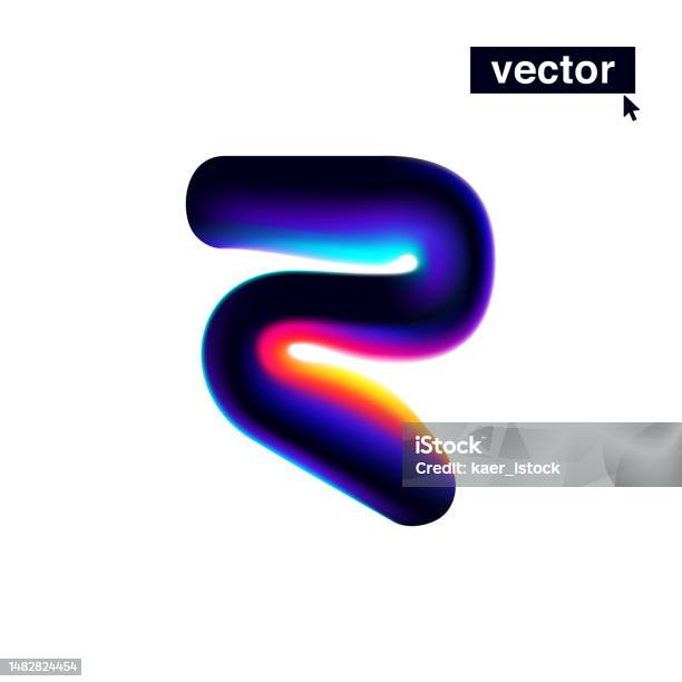 Multicolor R R Letter Logo With Neon Glitch Multicolor Gradient Sign With Double ...