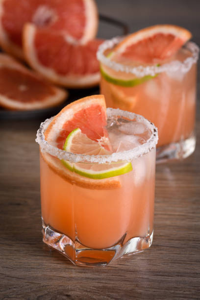 Cocktail pink Paloma stock photo