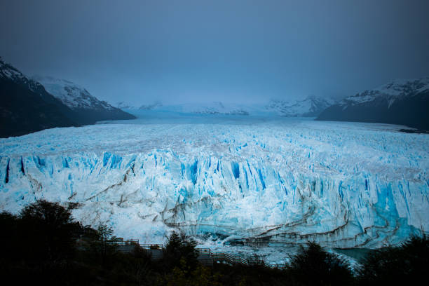 Panoramic view of the Perito Moreno glacier, in spring.