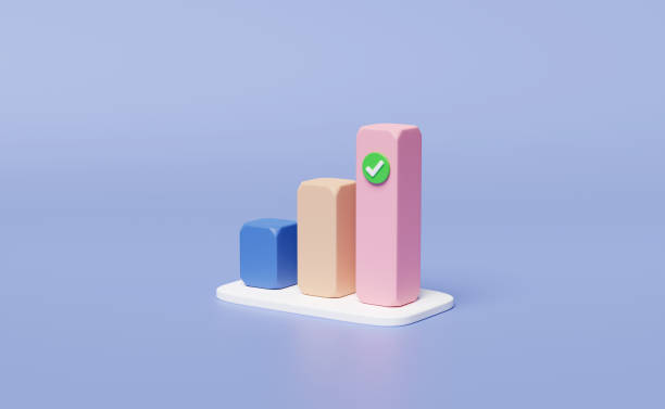 3d business analysis strategy concept isolated on purple background. charts graph icon for bank, finance, investment, money, 3d render illustration