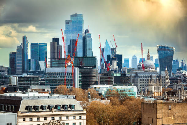 istock Modern London city skyline under construction 1482832458