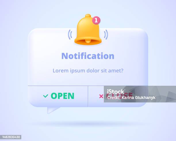 Trough Notification Message Notification Window Reminder Form Push Up Message Three Dimensional ...