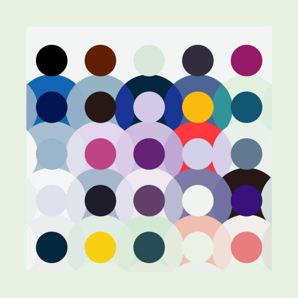 Vector art, diverse crowd abstract pattern, society and community concept. vector art illustration