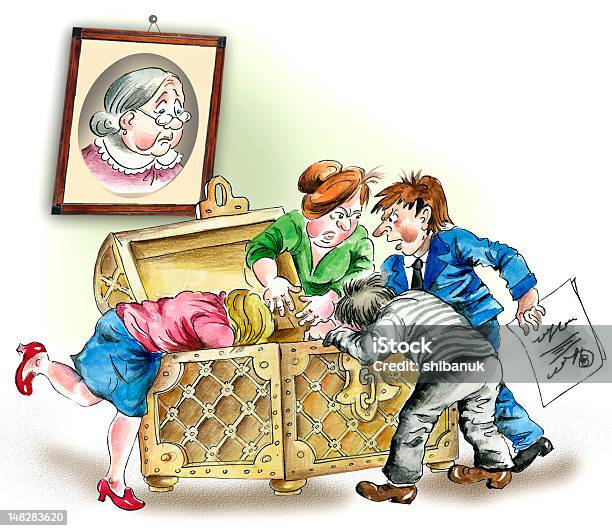 Greedy Successors Stock Illustration - Download Image Now - Will - Legal Document, Family, Arguing