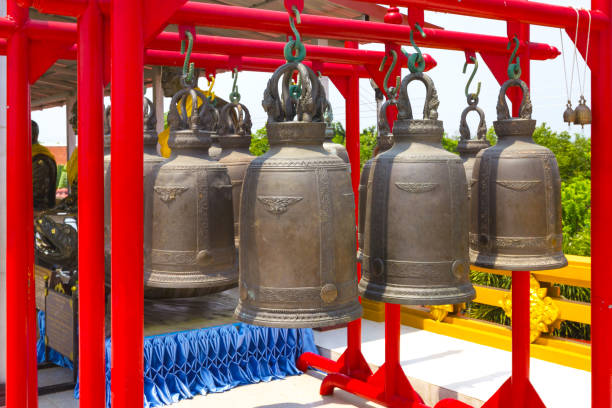 istock Big brass bell in Thai Temple 1482840632