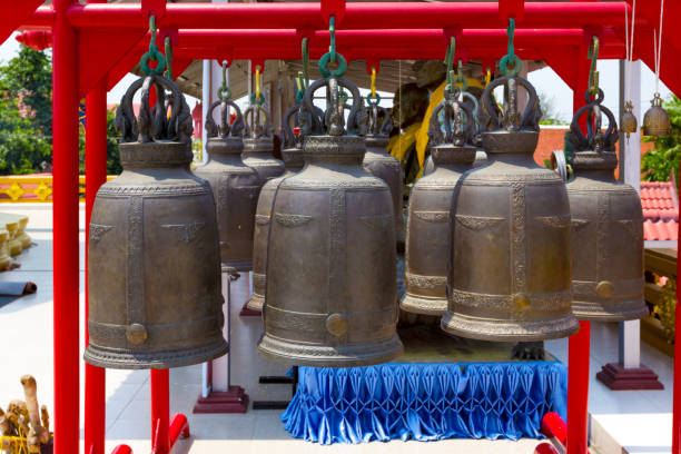 istock Big brass bell in Thai Temple 1482840719