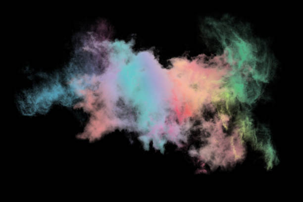 istock Colored cloud isolated on black background,Textured Smoke,Abstract black 1482841544