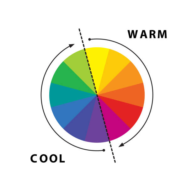 теплые и холодные цвета. теория цвета. понимание цветов. цветовой круг. - mixing abstract circle multi colored stock illustrations