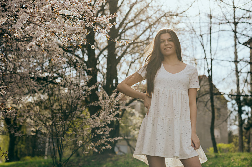 teenager girl portrait in the spring