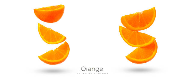 istock Ripe orange isolated on white background 1482846157