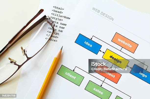 Website Planning Stock Photo - Download Image Now - Aspirations, Blue, Communication