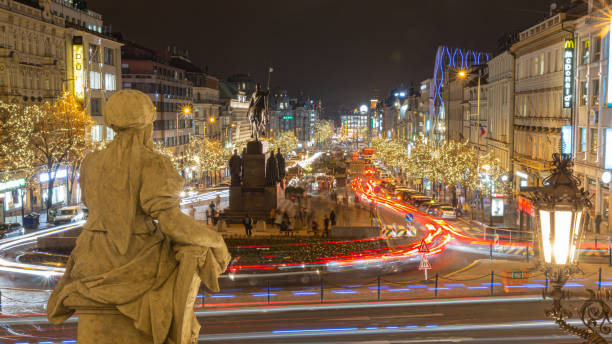 istock Wenceslas square in Prague, Christmas Period. 1482847873