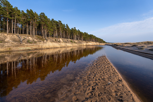 River Vitrupe in the Vidzeme region estuary in Baltic sea