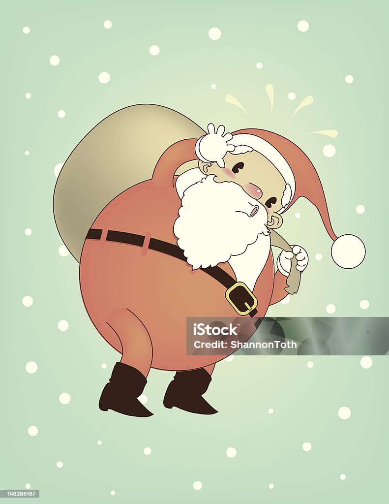 Sweaating Santa Vintage Sweating Santa Stock Illustration - Download Image Now - 1940 ...