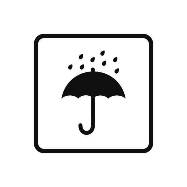 trockenes symbol auf weißem hintergrund isoliert halten - rain protection personal accessory autumn stock-grafiken, -clipart, -cartoons und -symbole