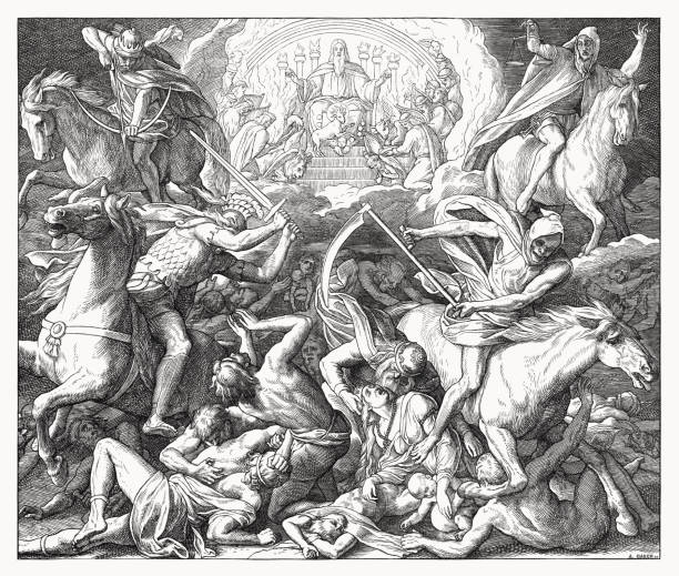 istock Opening of the first six seals (Revelation 6), woodcut, 1860 1482863311