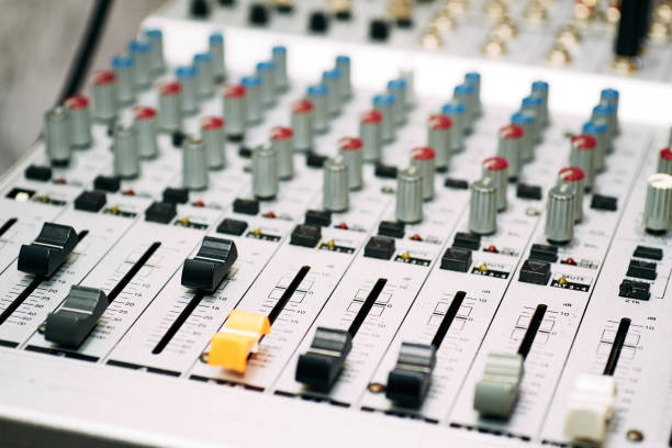 istock Mixing  console for controlling the volume, frequencies of musical instruments 1482865940