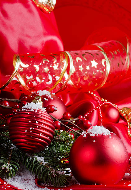 istock New Year spheres on a red fabric 148286764