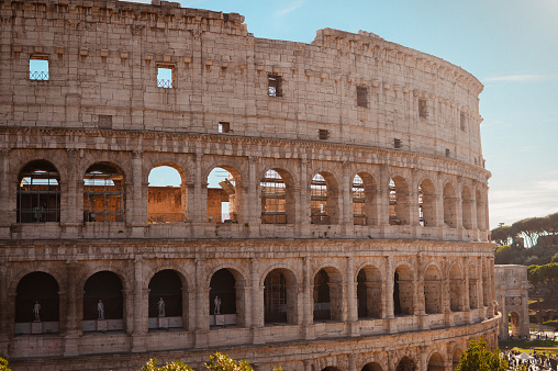 Sunny day at famous Roman amphitheater, Colosseum