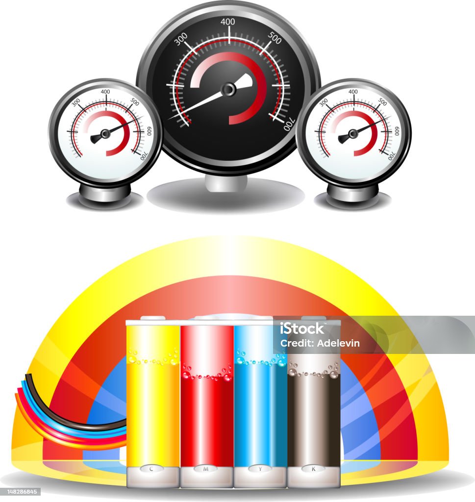 Encre-pot - clipart vectoriel de Arc en ciel libre de droits