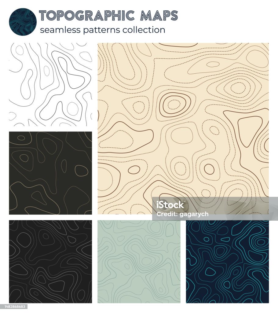 Isoline Pattern Topographic Maps Authentic Isoline Patterns Seamless Design Beautiful ...