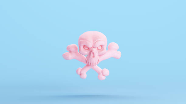 istock Pink Skull Crossbones Pirate Piracy Warning Symbol Kitsch Blue Background 1482870883