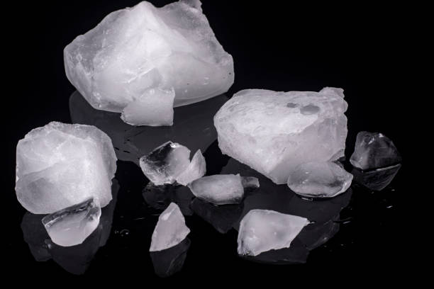 istock Pieces of ice on a black background. 1482873345