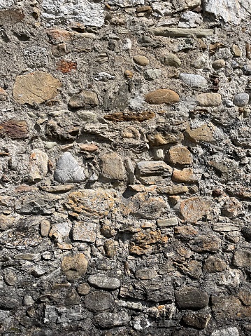 Closeup of old stone wall in Switzerland