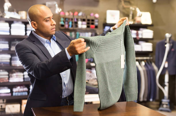 shirt in luxury men's clothing store showcase