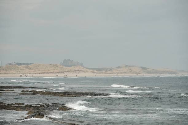 bamburgh castle - bamburgh bamburgh castle sand dune history imagens e fotografias de stock