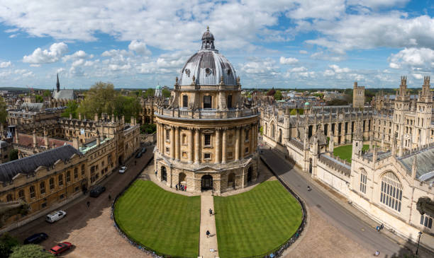 Oxford UK Radcliffe Camera, Oxford viewed from the University Church bodleian library stock pictures, royalty-free photos & images