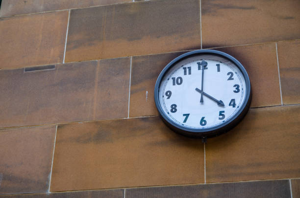 Big Round Analog Clock at Building in Hong Kong