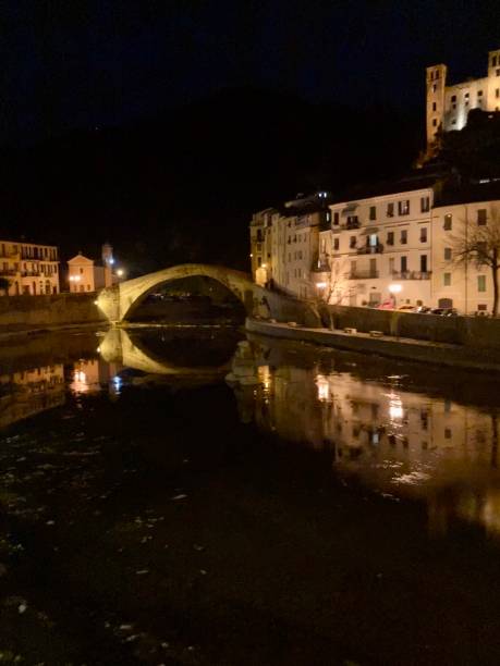 istock The old bridge, Ponte Vecchio at night, in Dolceacqua, Imperia, Italy. 1482881481
